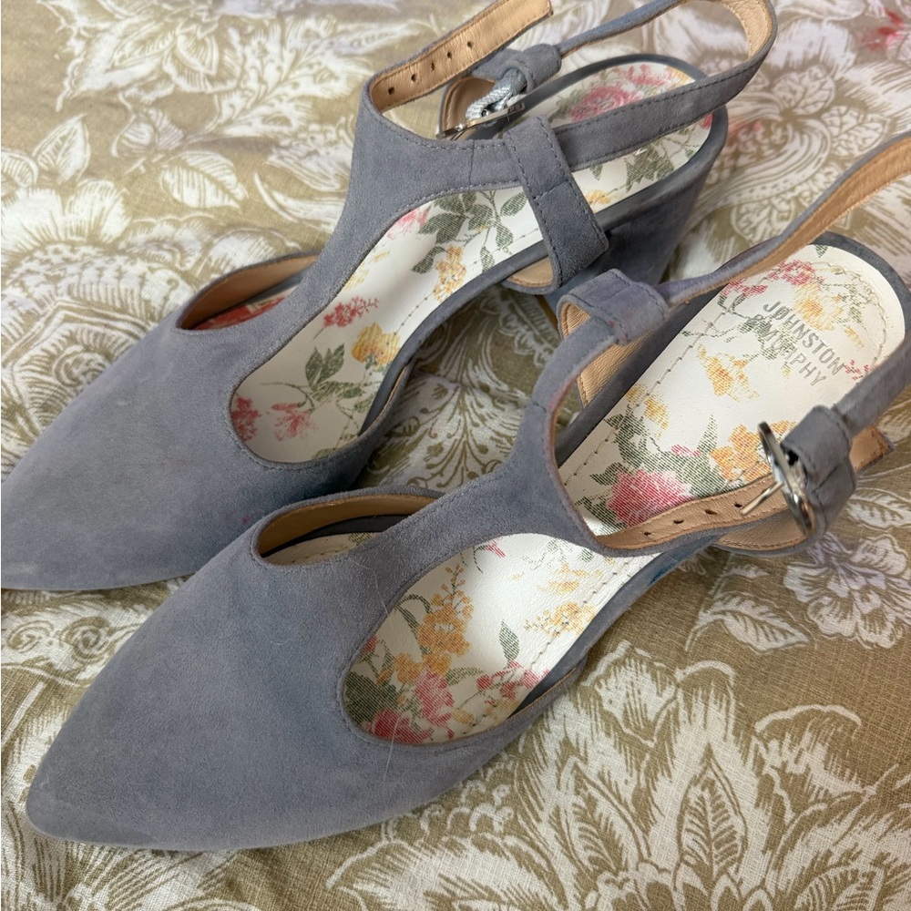 Johnston & Murphy Gray Wedge Sandals